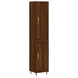 vidaXL Buffet haut Chêne marron 34,5x34x180 cm Bois d'ingénierie