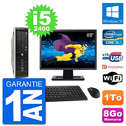 PC HP Compaq Pro 6300 SFF Ecran 22" i5-2400 RAM 8Go Disque 1To Windows 10 Wifi · Occasion 