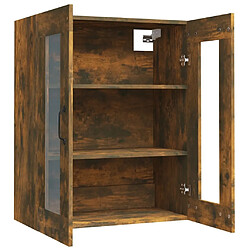 Maison Chic Armoire murale suspendue,Meuble de Rangement pour salon,cuisine Chêne fumé 69,5x34x90 cm -MN65881 pas cher