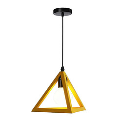 Stoex Suspension Luminaire Industrielle Contemporain, Lustre Abat-Jour Plafonnier en Métal Fer Cage E27 (Jaune) 