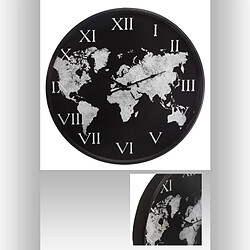 Avis Atmosphera, Createur D'Interieur Horloge "Monde" noire, métal Diamètre 57 cm Atmosphera