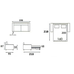 Acheter Inside 75 Canapé 3-4 places ECLIPSE convertible EXPRESS 160cm MATELAS 18 CM tweed taupe