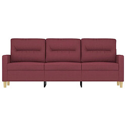 Avis Maison Chic Canapé à 3 places,Canapé droit,Sofa de Salon,Banquette Rouge bordeaux 180 cm Tissu -GKD281471