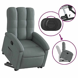 Maison Chic Fauteuil Relax pour salon, Fauteuil inclinable Gris foncé Tissu -GKD45489 pas cher