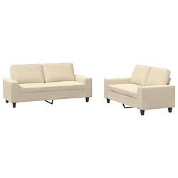 Maison Chic Ensemble de canapés 2 pcs, Canapé droit Sofa pour Salon crème tissu -GKD782453