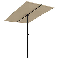 vidaXL Parasol de jardin avec mât en aluminium 2x1,5 m Taupe