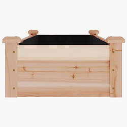 Maison Chic Jardinière,Lit surélevé de jardin - Bac à fleurs - pot de fleur doublure 120x45x25 cm bois massif sapin -GKD59438 pas cher