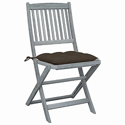 Maison Chic Lot de 6 Chaises pliables d'extérieur avec coussins | chaises de jardin | Fauteuil Relax Bois d'acacia -GKD60886