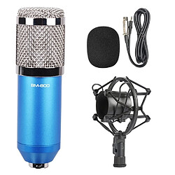 Wewoo Microphone à condensateur filaire avec enregistrement en studio de 3,5 mm amortisseur, compatible PC / Mac pour diffusion en direct, KTV, etc. bleu 