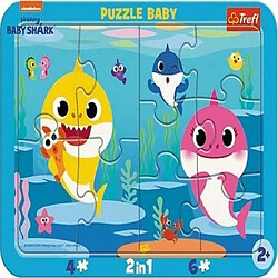 Trefl- Baby Puzzles en Cadres, pour Enfants à partir de 2 Ans Puzzels, 80027, Requins Heureux