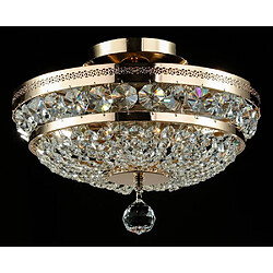 MAYTONI Plafonnier semi-encastré doré et cristal, 3 lumières, E14