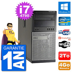 PC Tour Dell 7020 Intel Core i7-4790 RAM 4Go Disque Dur 2To Windows 10 Wifi · Occasion 