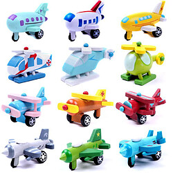 Ensemble De 12 Mini Bande Dessinée Bébé Jouet En Bois Enfants Avion Jouet Playset