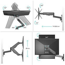 ONKRON Support Ecran PC Mural 13 - 34 Pouces, Support Mural TV / Ecran jusqu'à 8 kg - Bras Television Mural VESA 75x75 et VESA 100x100/Support Mural Ecran Inclinable Pivotant Orientable G150-B Noir