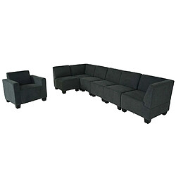 Avis Mendler Modular Sofa-System Ensemble de canapés Lyon 6-1, tissu/textile ~ gris anthracite