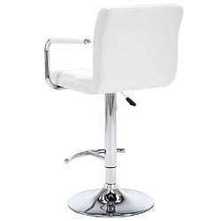 Acheter vidaXL Tabourets de bar lot de 2 blanc similicuir