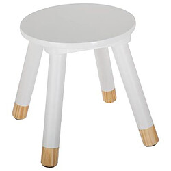 Pegane lot de 2 tabourets blanc pour enfant en bois - Dim : L24x l26,5 x H24 cm 