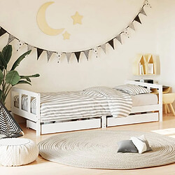 Maison Chic Lit d'Enfant Chambre - Cadre de lit pour enfant tiroirs blanc 90x200 cm bois de pin massif -MN24184