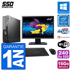 PC Fujitsu D556 DT Ecran 22" Intel G4400 RAM 16Go SSD 240Go Windows 10 Wifi - Occasion