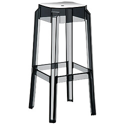 Alterego Tabouret de bar 'LENO' noir transparent en matière plastique