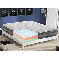 Materassi&Doghe Matelas 90x190 en mousse à mémoire de gel frais avec trois couches amovibles modèle Como