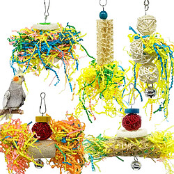 Jouets de déchiquetage pour perroquets d'oiseaux Jouets à mâcher pour perroquets Jouets en luffa pour oiseaux