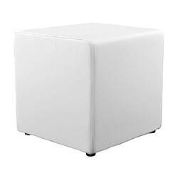 Kokoon Design Pouf repose pieds PU Rubik blanc.