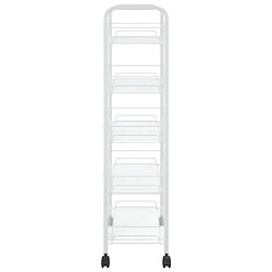 Avis vidaXL Chariot de cuisine à 5 niveaux Blanc 46x26x105 cm Fer