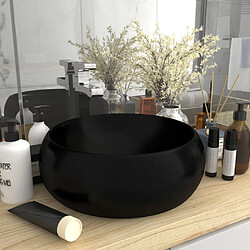 vidaXL Lavabo rond de luxe Noir mat 40x15 cm Céramique 