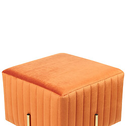 Acheter Beliani Pouf en velours orange 45 x 45 cm DAYTON