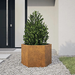 vidaXL Jardinière hexagone 69x60x45 cm acier corten 