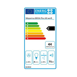 Hotte standard Mepamsa 300.0567.904 60 cm 180 m³/h 55W C Blanc