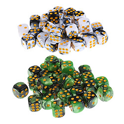 60pcs Dés Dice 6 Faces Acrylique avec Boîte de Rangement Jeux de Société