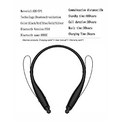 Acheter Universal Écouteurs Bluetooth 30 heures d'utilisation du microphone intégré sans fil bande de cou casque de sport bouchons d'oreille stéréo pour téléphone Xiaomi |(Le noir)