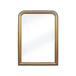 Vente-Unique Miroir style vintage en bois de paulownia HELOISE - L. 80 x H. 110 cm - Doré effet laiton