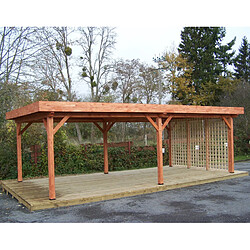 Pergola 24.64m² bois naturel - om3570.1tr - HABRITA 