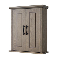 Teamson Home Russell Armoire à pharmacie murale en bois pour salle de bain 17,8 cm x 50,8 cm 61,2 cm Portes doubles Chêne salé EHF-F0014