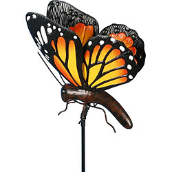 Jardindeco Papillon orange sur pic en métal 102 cm. Papillon orange sur pic en métal 102 cm