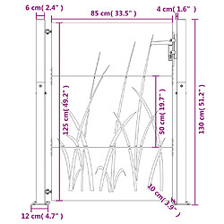 vidaXL Portail de jardin 105x130 cm acier corten conception d'herbe pas cher