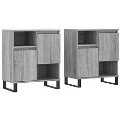 vidaXL Buffets 2 pcs sonoma gris bois d'ingénierie