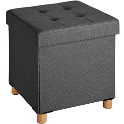 Helloshop26 Pouf tabouret coffre de rangement pliable 40 cm gris 08_0000334