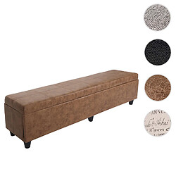 Mendler Banquette Kriens XXL, coffre, banc, tissu, 180x45x45cm ~ aspect daim 