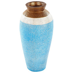 Beliani Vase décoratif PLATEJE fait à la main Céramique 42 cm Bleu 