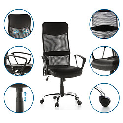 Avis Siège de bureau / Fauteuil de direction ARTON 20, maille / simili cuir noir, chromé hjh OFFICE