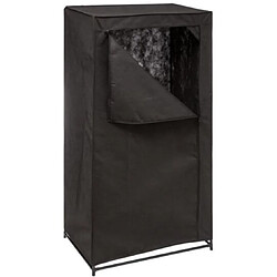 Pegane Armoire de rangement avec 1 penderie non tissé coloris noir - Longueur 70 x Profondeur 46 x Hauteur 148 cm