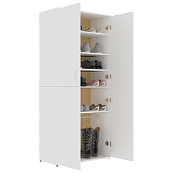 Acheter vidaXL Armoire à chaussures Blanc 80x39x178 cm Bois d'ingénierie