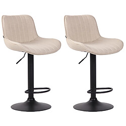 Non Lot de 2 tabourets de bar Lentini tissu noir 