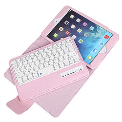 Wewoo SPM01 Pour iPad mini 5/4/3/2/1 Texture Litchi Détachable En Plastique Clavier Bluetooth Cuir avec Fonction de Support Rose pas cher