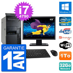 PC Tour Lenovo M93p Ecran 19" Intel i7-4790 RAM 32Go Disque 1To Windows 10 Wifi · Occasion 