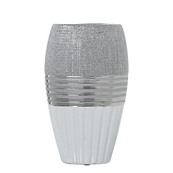 Vase Alexandra House Living Blanc Argenté Céramique 14 x 9 x 24 cm